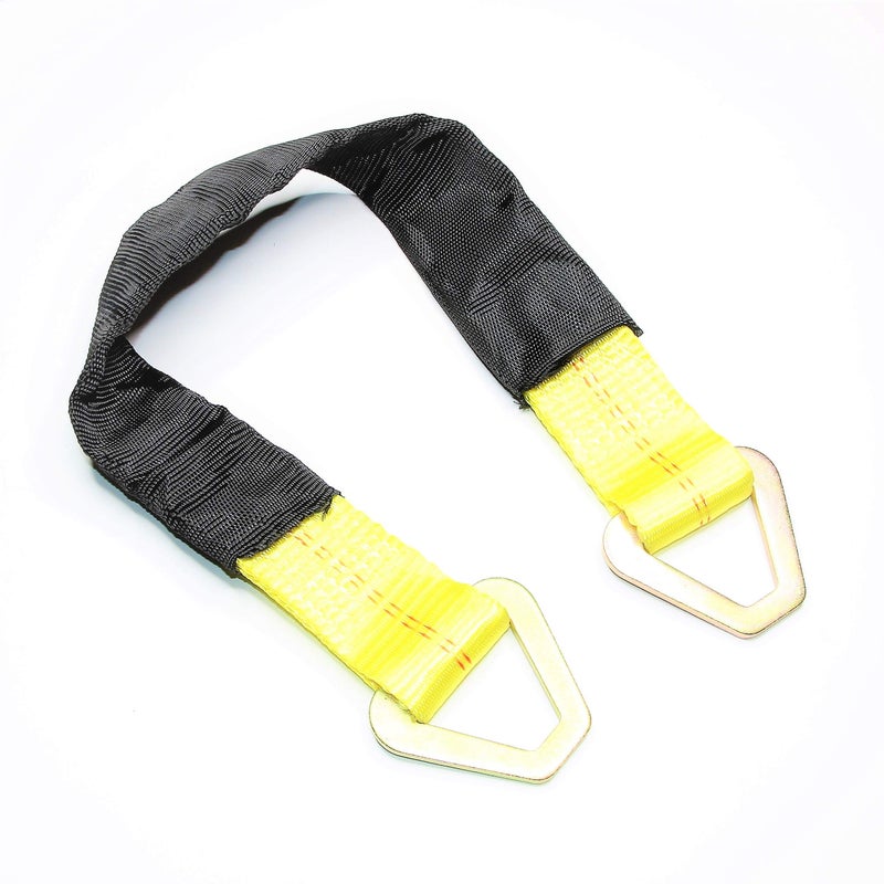 WorldPac (Pack of 4) 24" Tie Down Axle Straps with Protective Sleeve and Delta Ring - 10,000b Load Capacity - Image 2